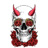 Skull in roses
