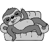 Sofa sloth chills at home