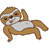 Waving sloth chills lying down