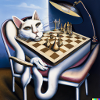 Cat plays chess