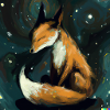 Fox rests at night