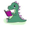 Mignon livre lisant Dinosaure