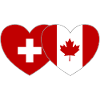 Switzerland Canada Flag Heart