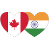 Canada India Flag Heart