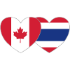 Canada Thailand Flag Heart