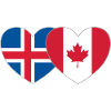 Iceland Canada Flag Heart