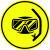 Diving goggles circle icon