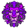 Violettes Löwenmaskendesign