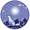 Wolf und Vollmond