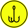 Fishing hook angler icon