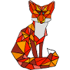 Mosaikfuchs im Flammenstil