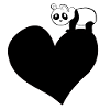 panda heart animal love bear