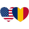 America Romania Flag Heart