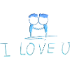 couple blue lovers gay