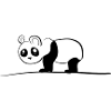 panda animal bear line