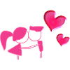 pink couple symbol love