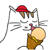 Cat with ice cream