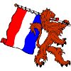 Lion d’orange avec drapeau néerlandais