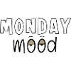 Monday Mood Tired Eyes Cartoon Letters