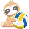 Sloth with volleyball