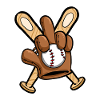 Baseballspieler Baseball Handschuh Mittelfinger