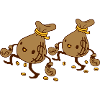 2 amis sacs d’argent ambulants