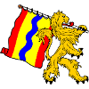 Lion with flag Overijssel province flag