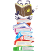 Panda books with coffee
