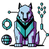 Futuristic Cyber Wolf