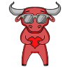 Taurus with sunglasses and heart