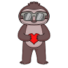 Sloth with sunglasses and heart