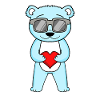 Bear with sunglasses and heart