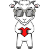 Goat with sunglasses and heart