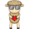 Sheep with sunglasses and heart