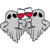 2 wine-drinking spirits