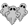 3 funny floating ghosts