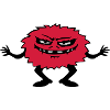 Dangerous hairy comic monster