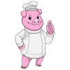 Pig Chef Chef Hat Cooking