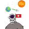 Planet Schweiz Flagge Mondlandung Astronaut