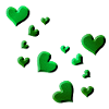 Heart pattern green symbol glitter