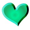 green heart symbol glitter green