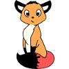 Cute Ink Fox Character