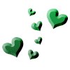 green heart pattern glitter