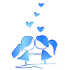 Lovers lesbian blue glitter love