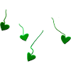 green hearts glitter lines