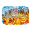 Amsterdam Pays-Bas Aquarelle Dessin d’esquisse