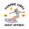 Summer surfer on surfboard