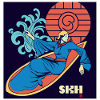 Girls on Surfboard Art Nouveau