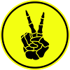 Hand peace skeleton