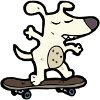 Dog on skateboard